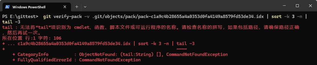 Git仓库瘦身操作截图